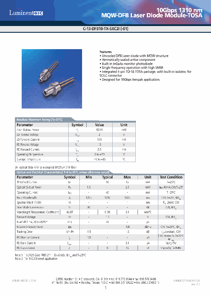C-13-DFB10-TJ-SLC2I_4691319.PDF Datasheet