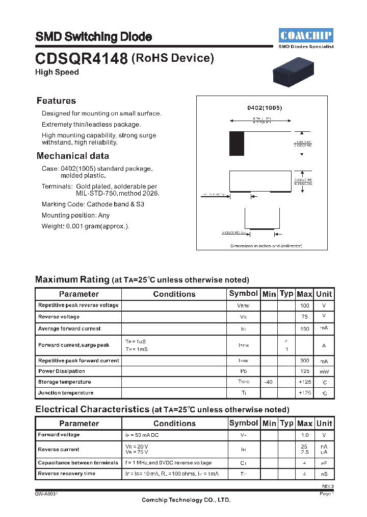 CDSQR4148_4560975.PDF Datasheet