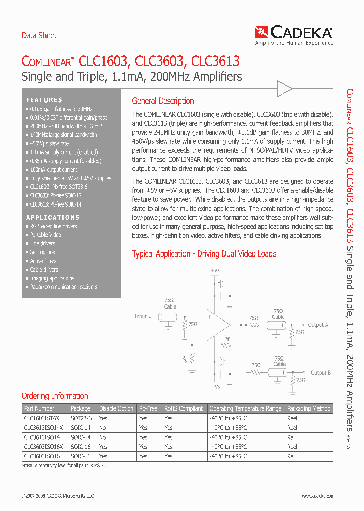 CLC1603IST6X_4610289.PDF Datasheet