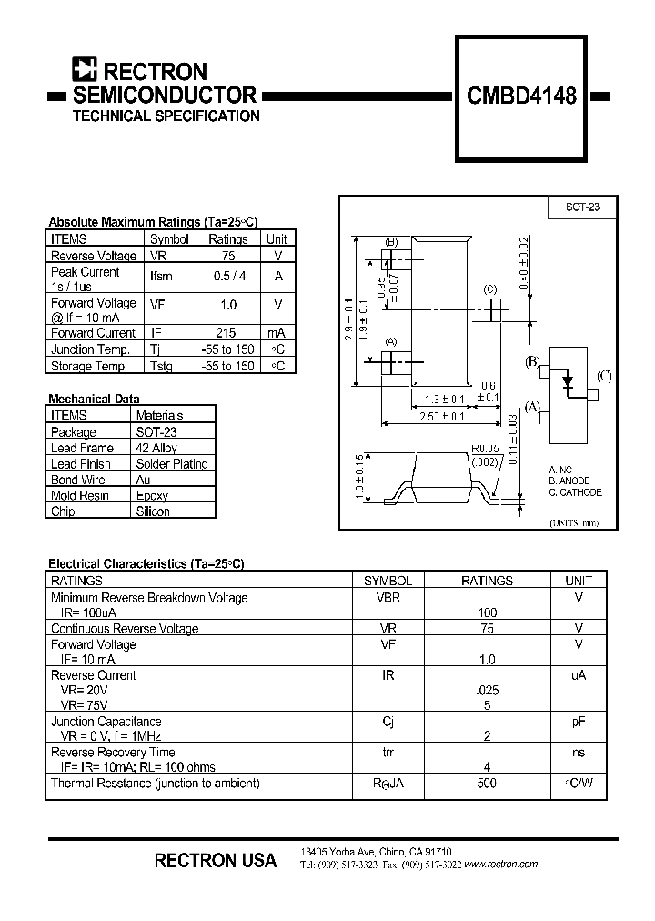 CMBD4148_4575802.PDF Datasheet