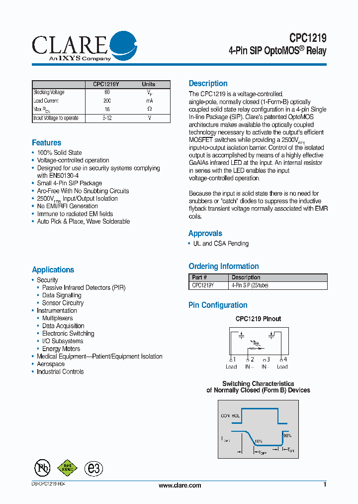 CPC1219_4822206.PDF Datasheet