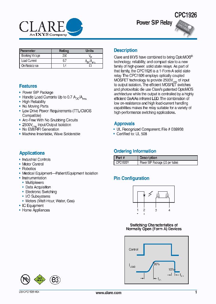 CPC1926_4510778.PDF Datasheet