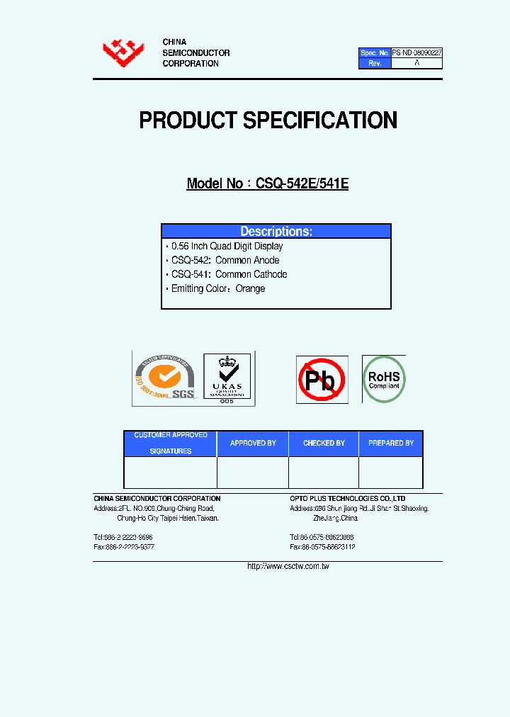 CSQ-542E_4737869.PDF Datasheet