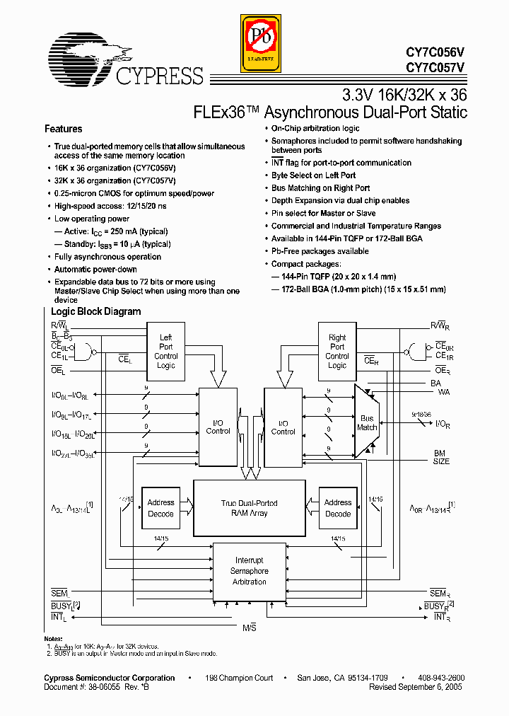 CY7C056V-15AXC_4226870.PDF Datasheet