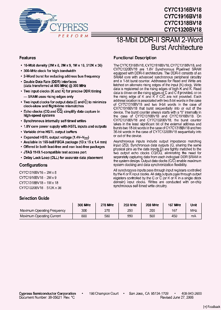 CY7C1316BV18-167BZC_4693023.PDF Datasheet