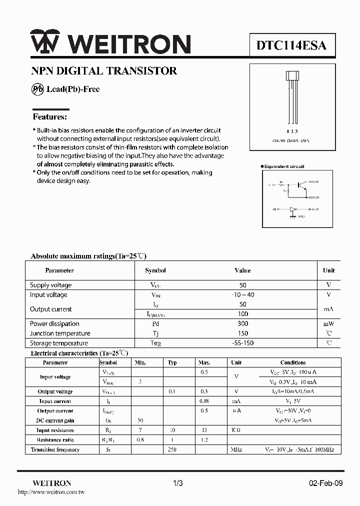 DTC114ESA_4506488.PDF Datasheet