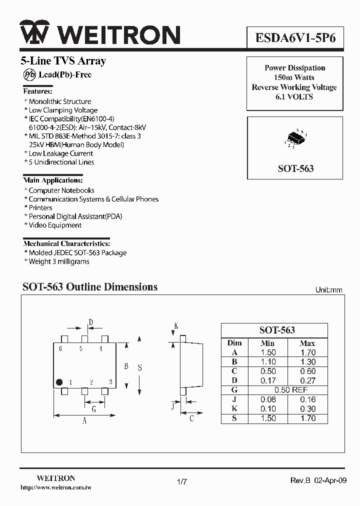 ESDA6V1-5P6_4530515.PDF Datasheet