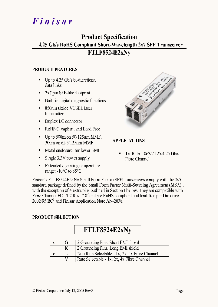 FTLF8524E2GNL_4507113.PDF Datasheet