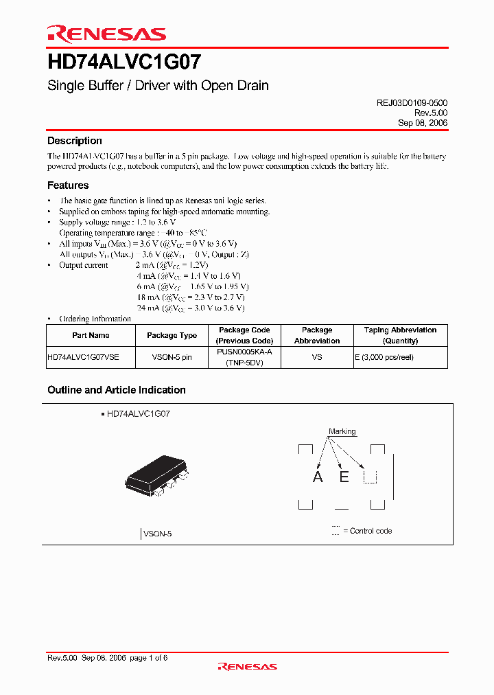 HD74ALVC1G07VSE_4415627.PDF Datasheet