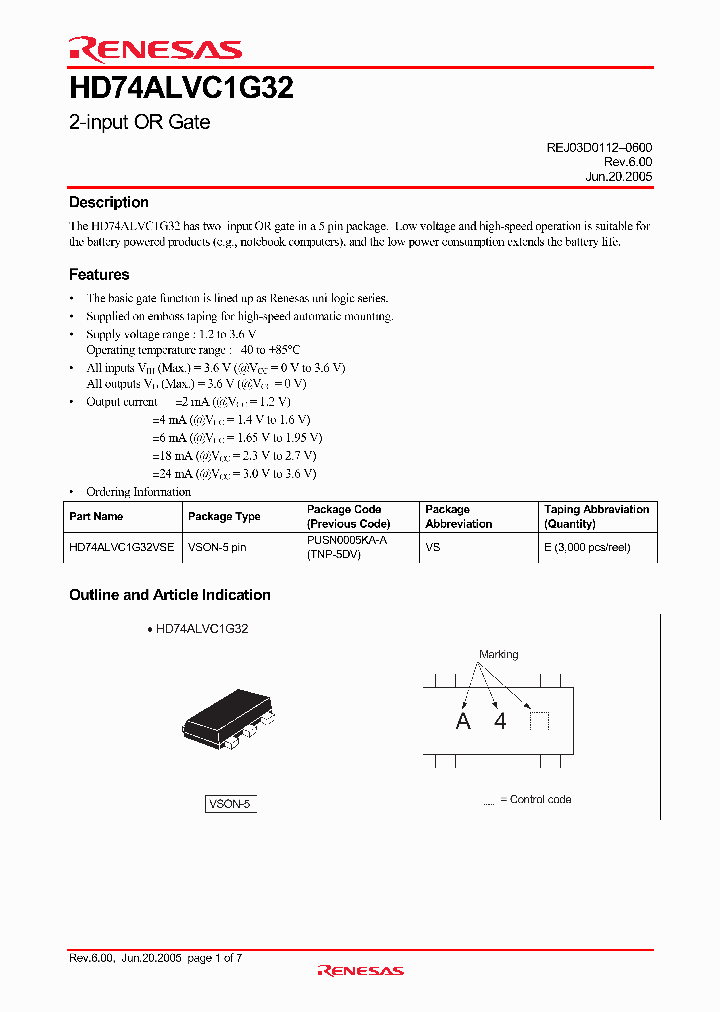 HD74ALVC1G32VSE_4643666.PDF Datasheet