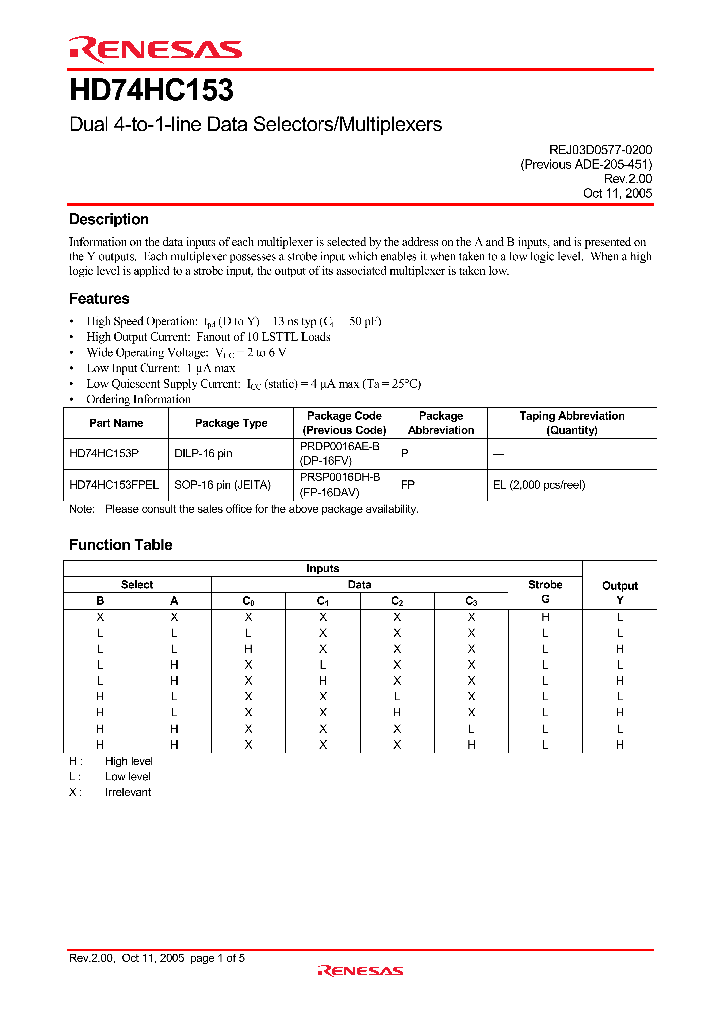 HD74HC153_4268433.PDF Datasheet