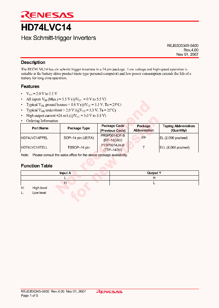 HD74LVC14TELL_4351551.PDF Datasheet