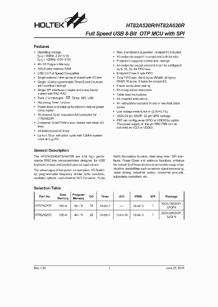 HT82A520R10_4634218.PDF Datasheet