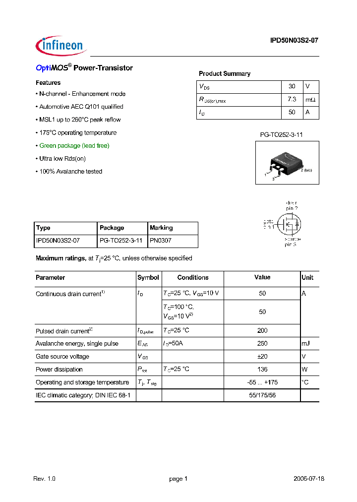 IPD50N03S2-07_4664396.PDF Datasheet