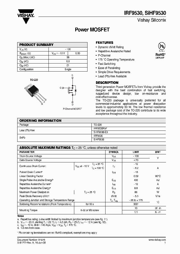 IRF9530_4252656.PDF Datasheet