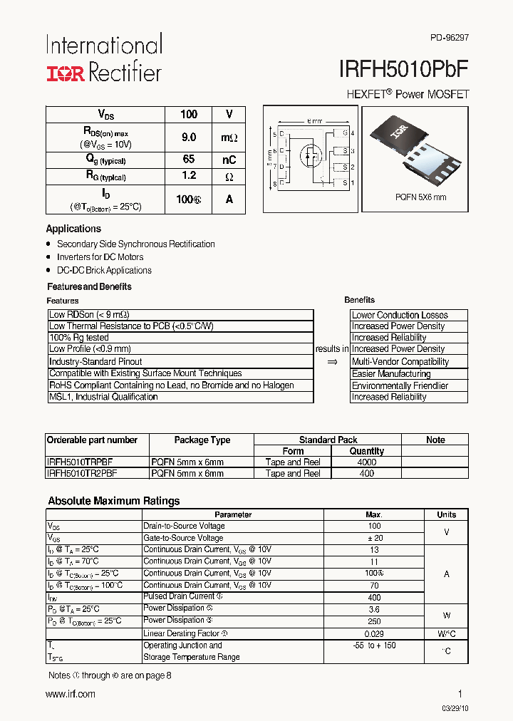 IRFH5010PBF_4894170.PDF Datasheet