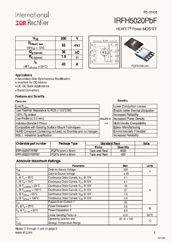 IRFH5020PBF_4894177.PDF Datasheet