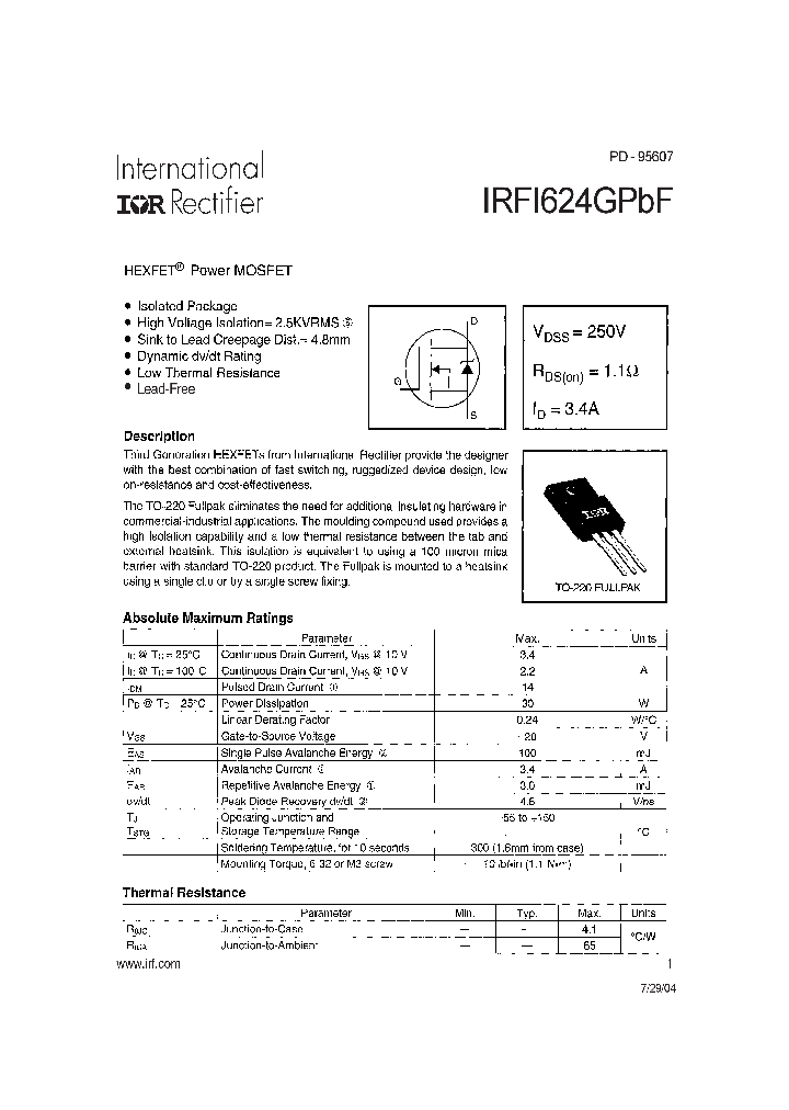 IRFI624GPBF_4225515.PDF Datasheet