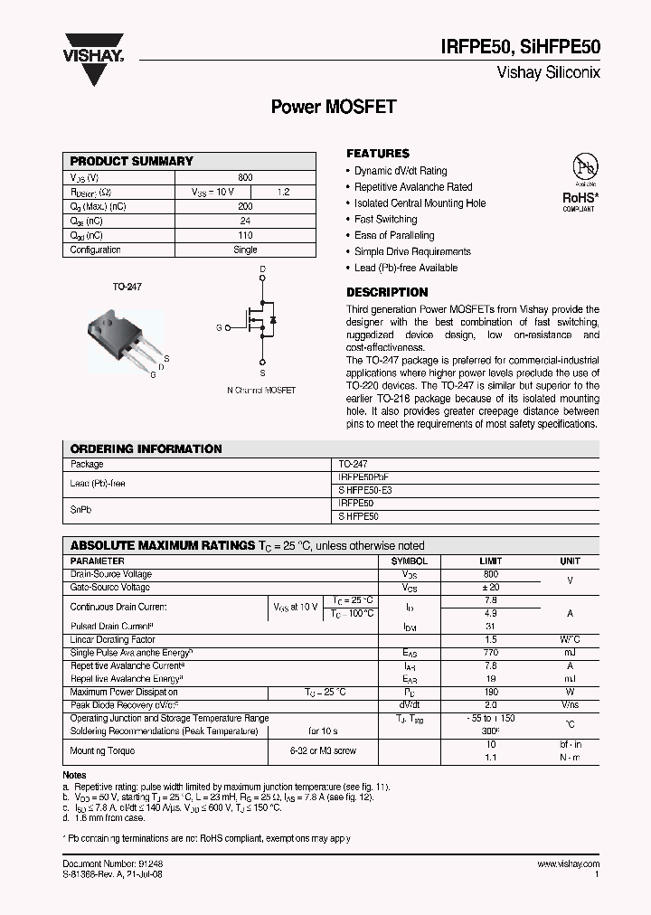 IRFPE50_4253021.PDF Datasheet