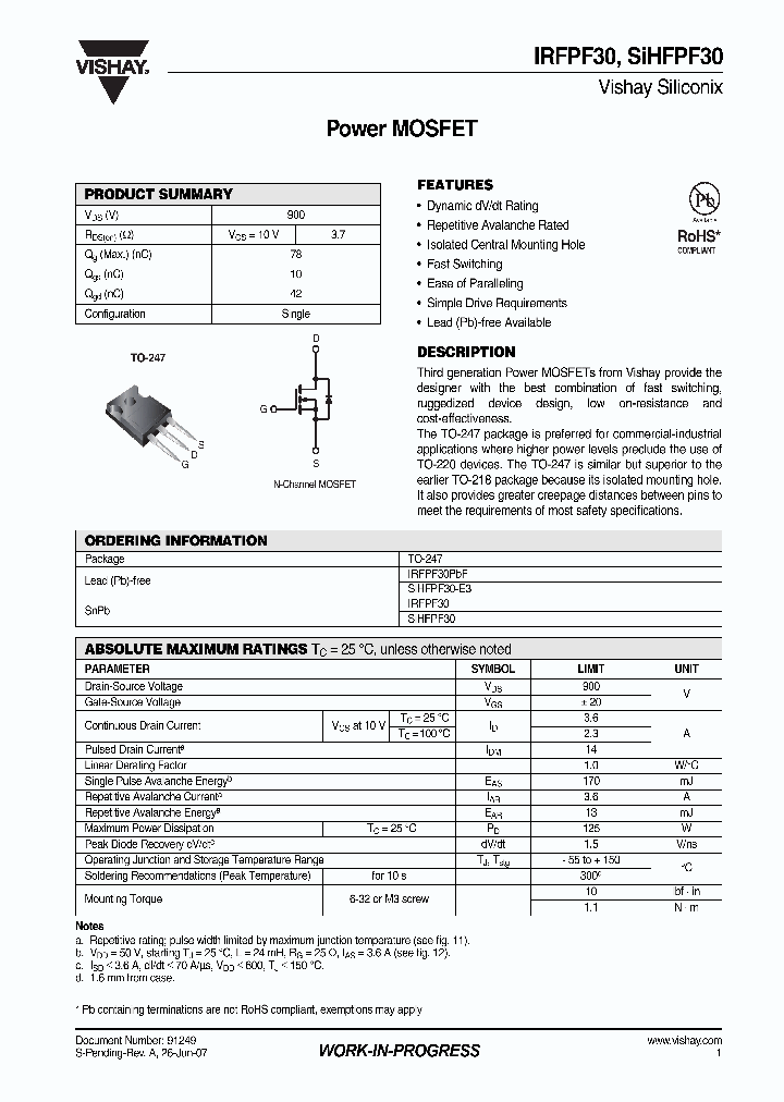 IRFPF30PBF_4526342.PDF Datasheet