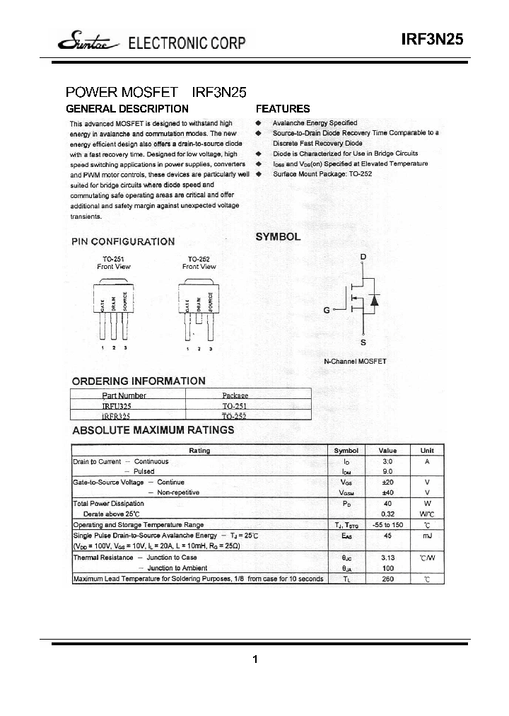 IRFU325_4614367.PDF Datasheet