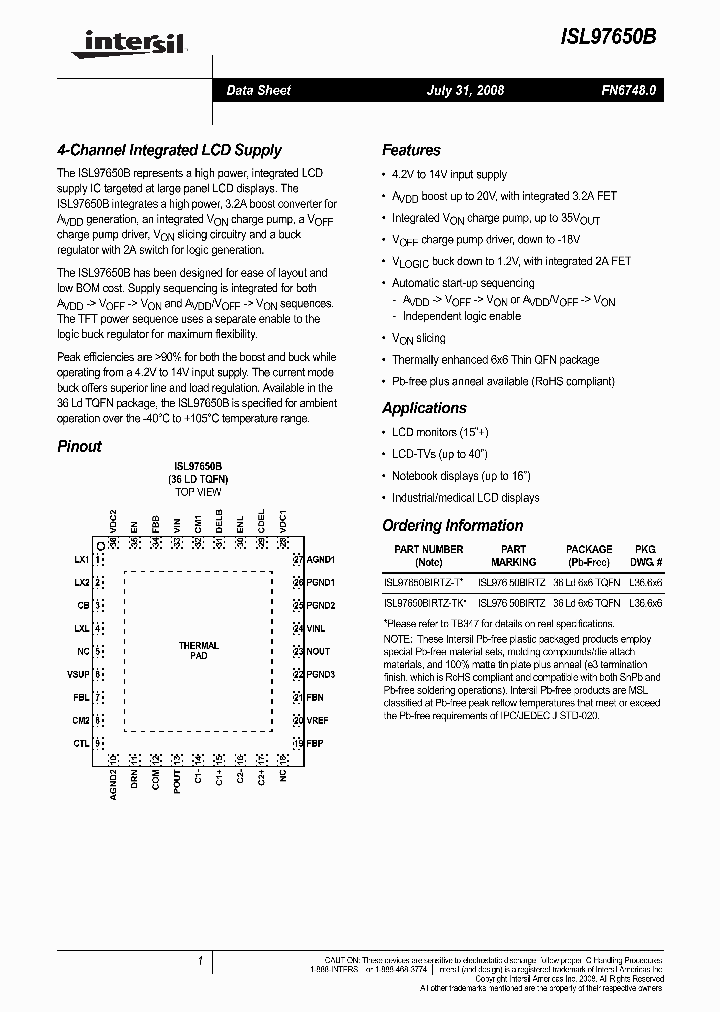 ISL97650B_4510357.PDF Datasheet
