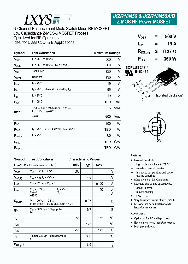 IXZR18N50_4693246.PDF Datasheet