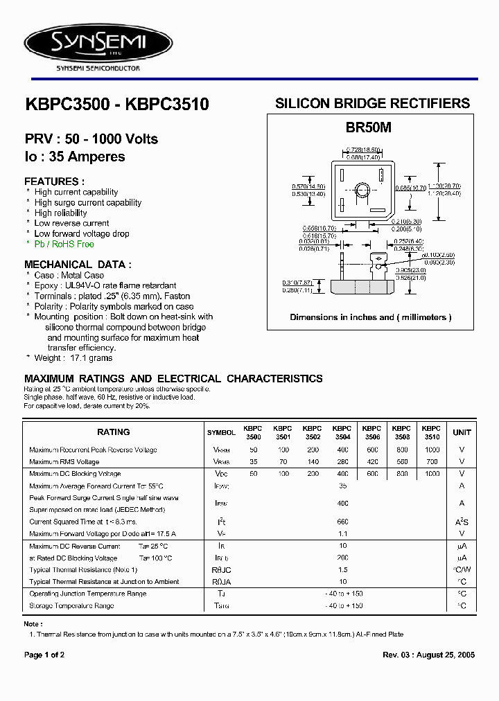 KBPC3508_4518617.PDF Datasheet