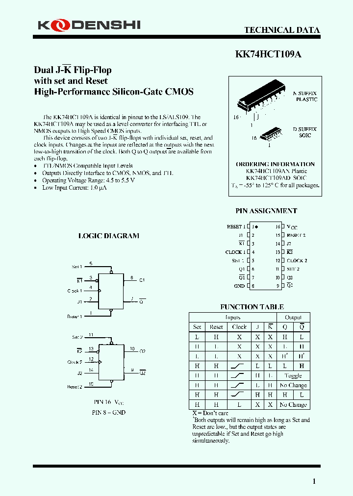 KK74HCT109AD_4401414.PDF Datasheet