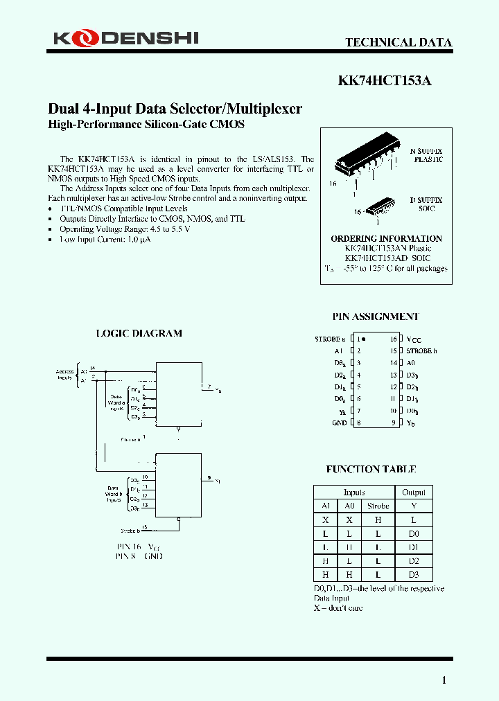 KK74HCT153A_4197283.PDF Datasheet