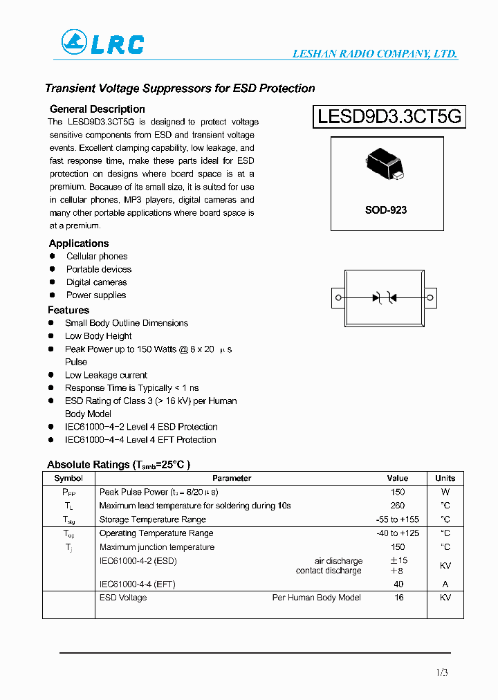 LESD9D33CT5G_4447920.PDF Datasheet