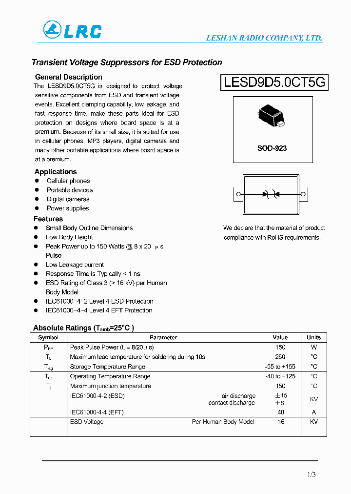 LESD9D50CT5G_4447922.PDF Datasheet