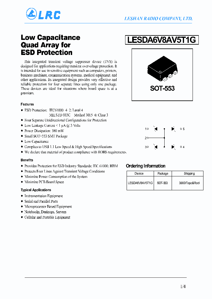 LESDA6V8AV5T1G_4425033.PDF Datasheet