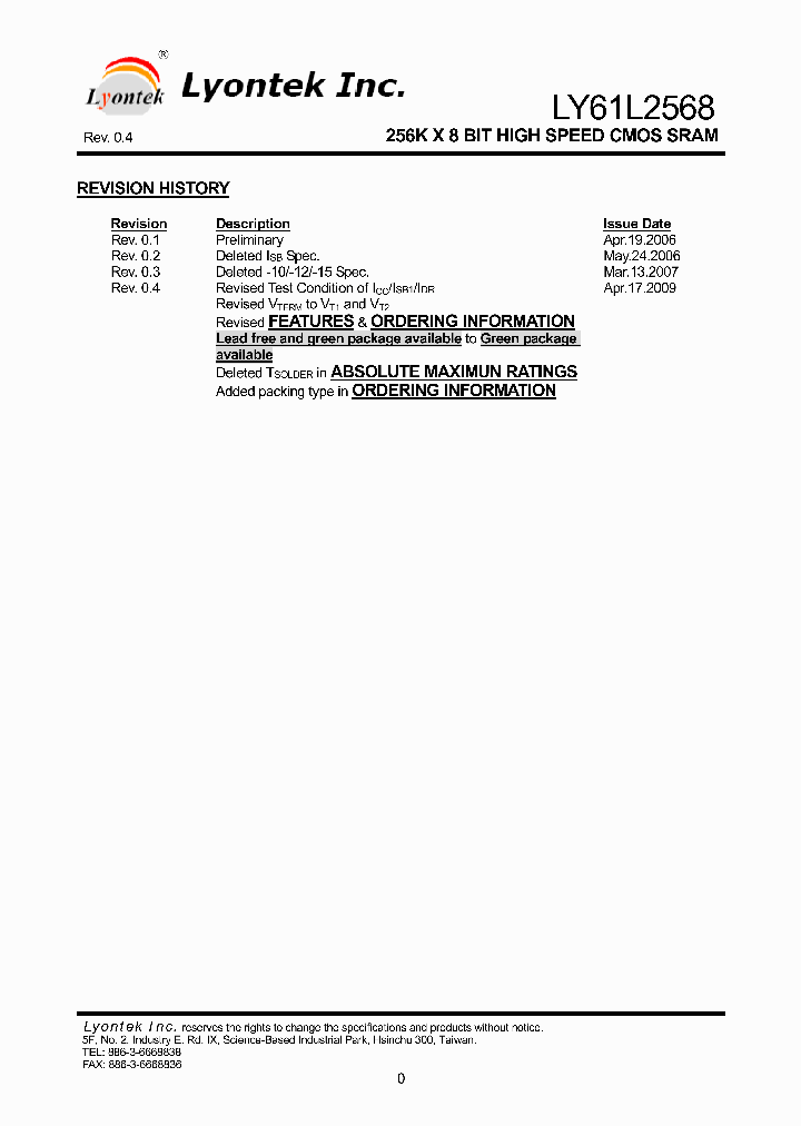 LY61L2568_4803472.PDF Datasheet