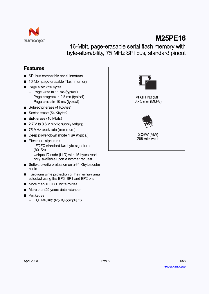 M25PE16_4842622.PDF Datasheet