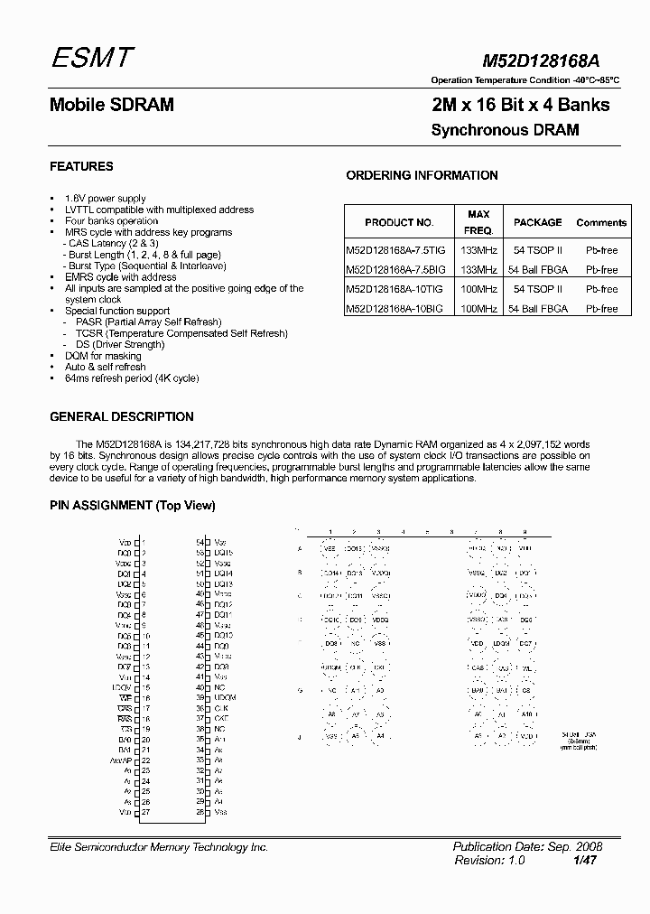 M52D128168A-10BIG_4528115.PDF Datasheet