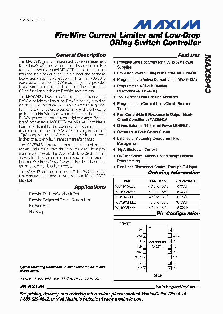 MAX5943AEEE_4355617.PDF Datasheet