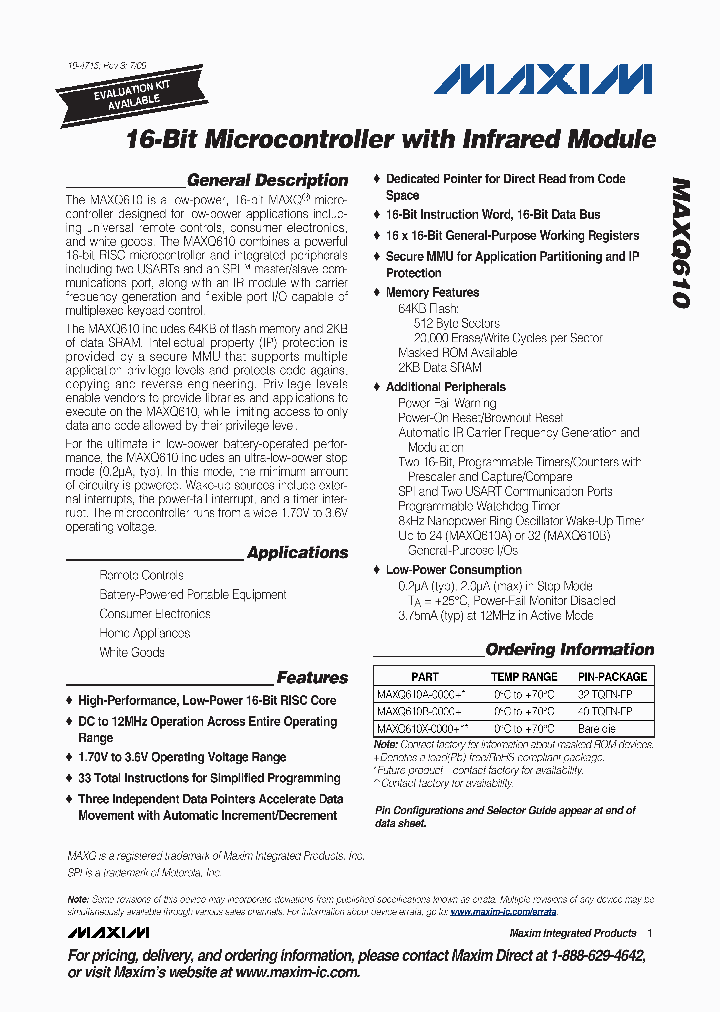 MAXQ61009_4792251.PDF Datasheet