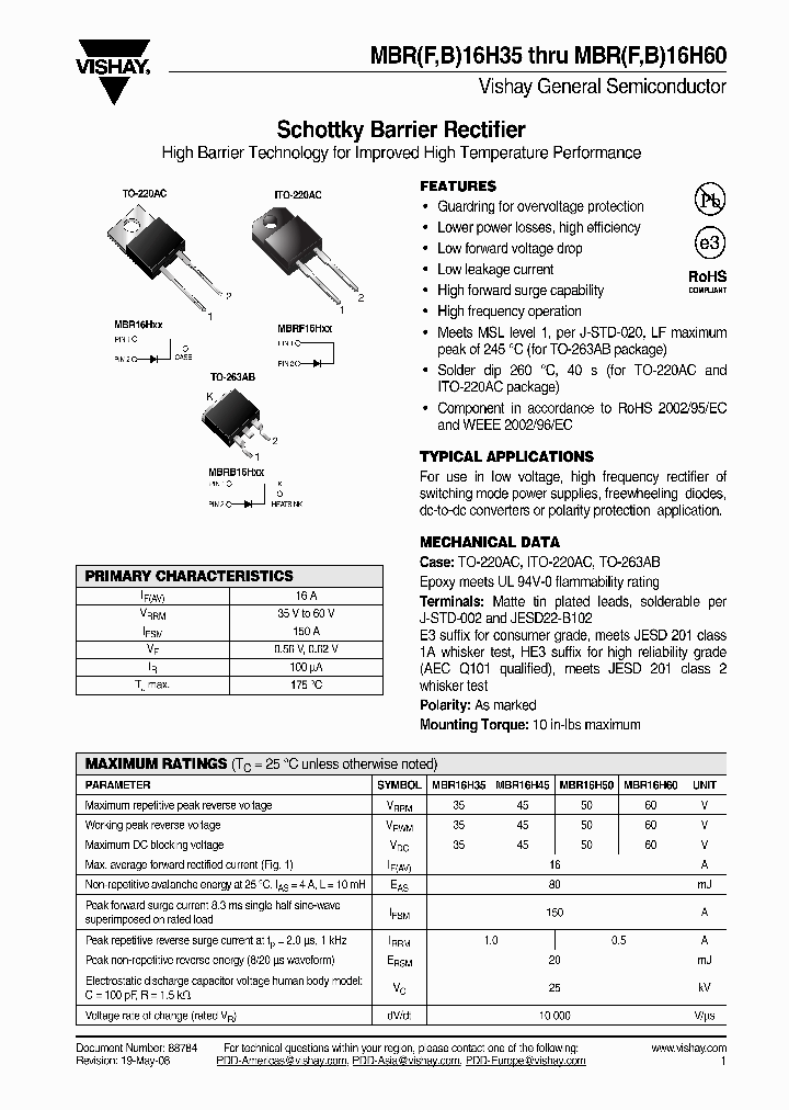 MBRB16H45_4789945.PDF Datasheet