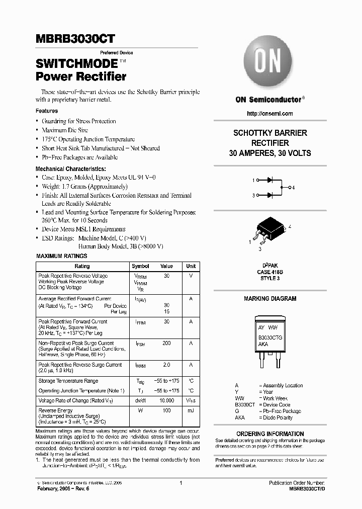 MBRB3030CTG_4741709.PDF Datasheet