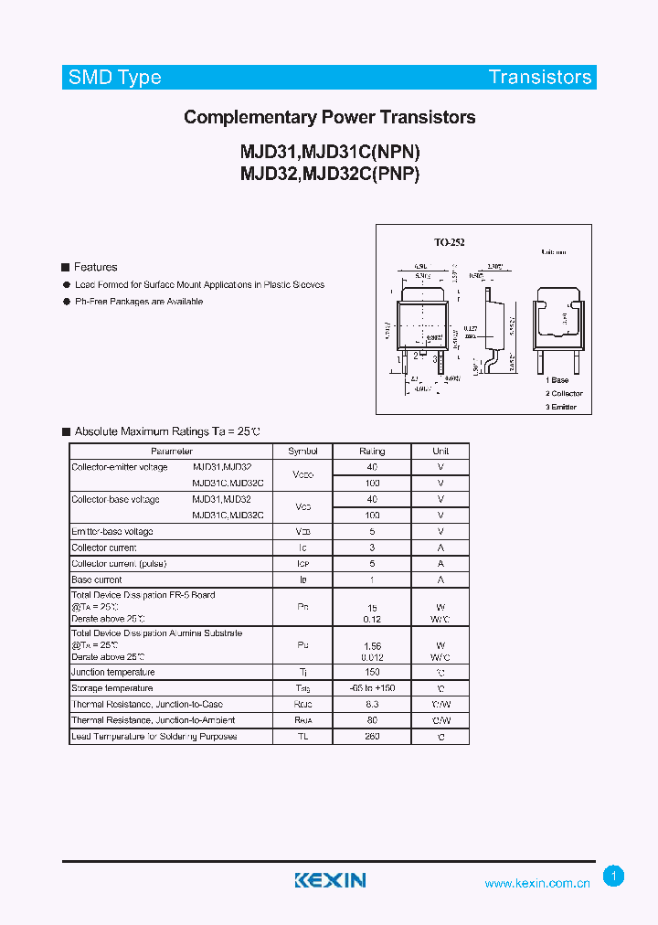 MJD31_4285119.PDF Datasheet