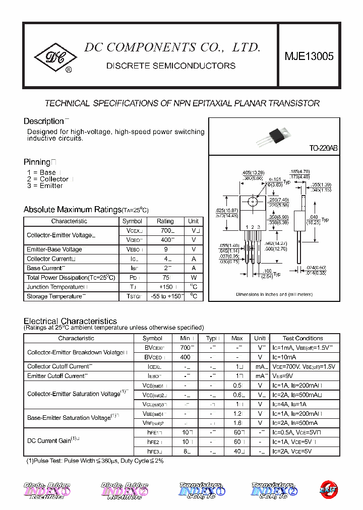 MJE13005_4608391.PDF Datasheet