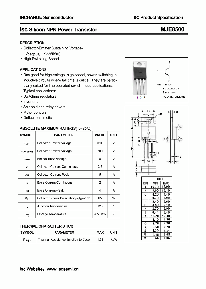 MJE8500_4632459.PDF Datasheet