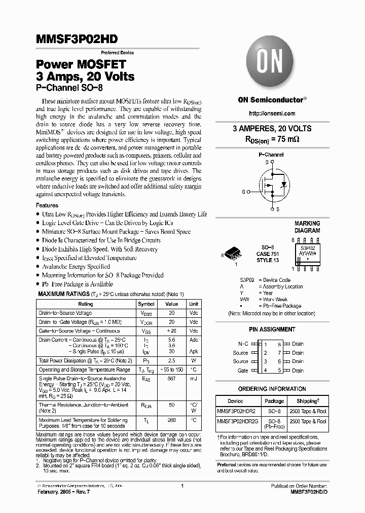 MMSF3P02HD_4720716.PDF Datasheet