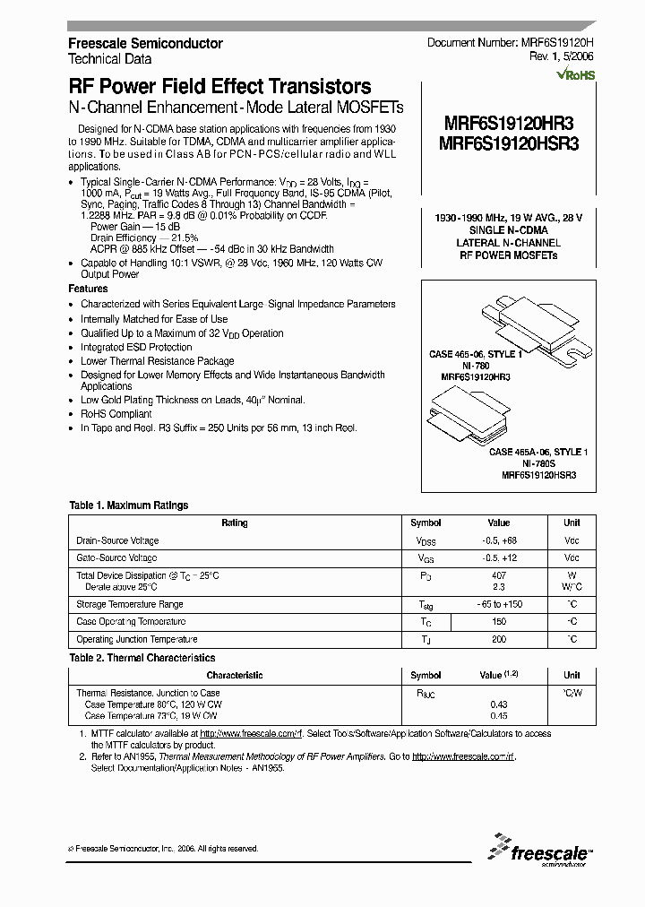 MRF6S19120H_4237715.PDF Datasheet