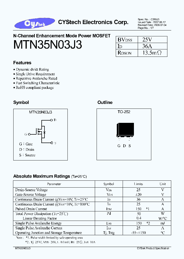 MTN35N03J3_4542294.PDF Datasheet