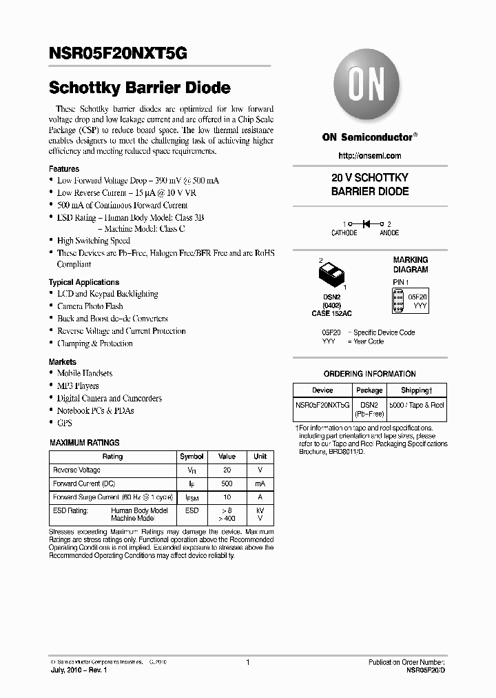 NSR05F20NXT5G_4710729.PDF Datasheet