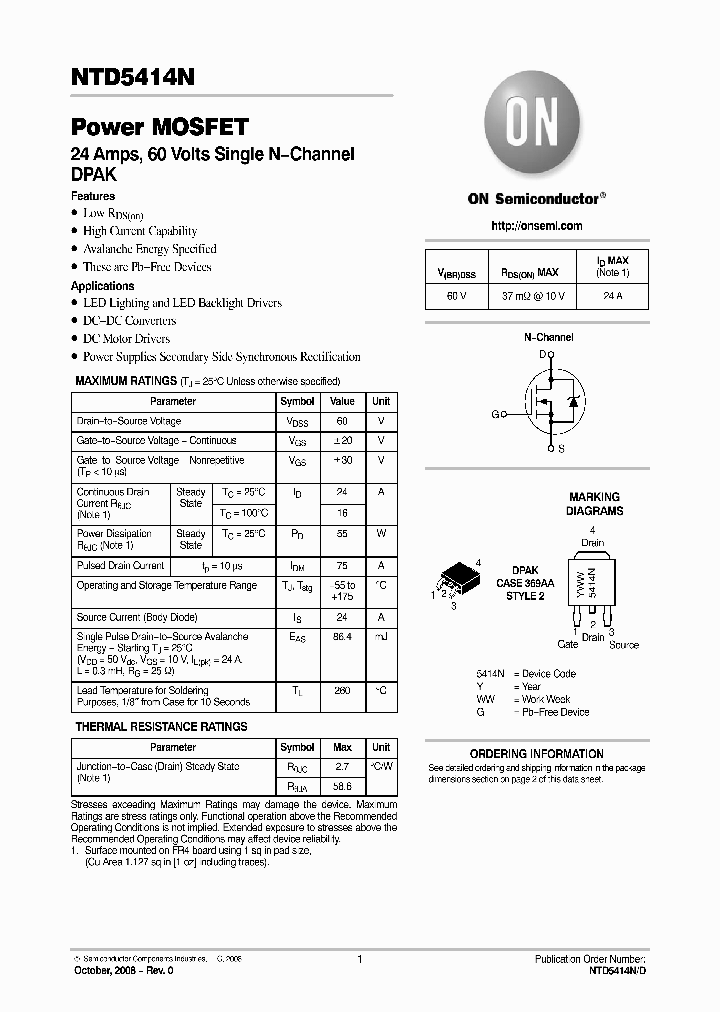 NTD5414NT4G_4698328.PDF Datasheet