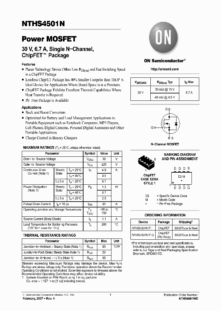 NTHS4501NT1G_4891187.PDF Datasheet