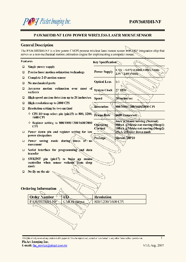 PAW3603DH-NF_4646634.PDF Datasheet